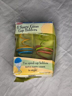 Back To The Basics 4 Snow Cone Cup Holders 6oz Cups Vintage 2006 Multiple Colors